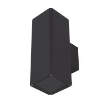 Piper 240V E27 Up/Down Square Wall Pillar Light Black - 49226	