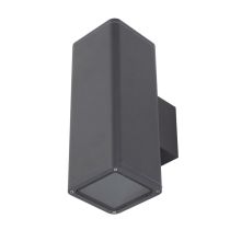 Piper 240V E27 Up/Down 24W LED Square Wall Pillar Light Dark Grey / Warm White - 49231	