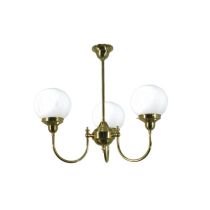 Luke 3 Light Rod Pendant – 6" Opal Sphere / Polished Brass