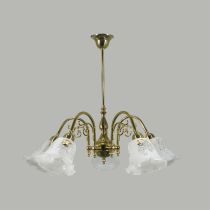 Victoriana 5 Light Rod Pendant – Polished Brass / 5008 Etched