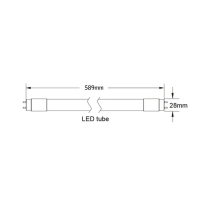 GLOBE LED T8 TUBE 9W 2FT (L589mm X OD28mm) 6000K  PLASTIC 165D (850 Lumens) WTY 3YR PT82FT4