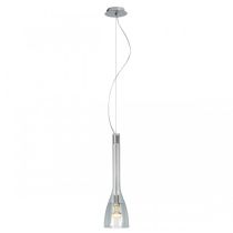 Translucent Ceiling Mount Pendant Chrome, Clear 60W QH2183 Superlux