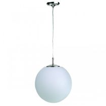 Medium Round Globe Pendant Chrome, White 100W QH290 Superlux