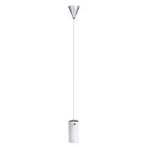 Tube Ceiling Mount Pendant Satin Chrome, White 60W QH9020 Superlux