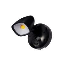 Ranger Single Spot LED Outdoor Flood Light 12w Tricolour Sensor Matt Black - MLXR3451MS