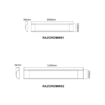 RAZORDMW LED Surface Mounted Dimmable Tri-CCT Battens RAZORDMW01