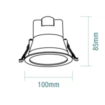 Rex Recessed LED Downlight W100mm Black PLastic 3 CCT - TLRD3459MD