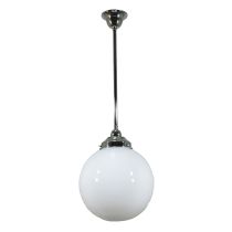 Standard 1/2" Rod Set Pendant - 10" Opal Sphere / Chrome