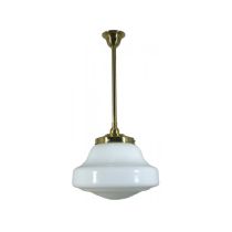 Standard 1 Light 3/4" Rod Set Pendant - Lincoln Schoolhouse - Polished Brass