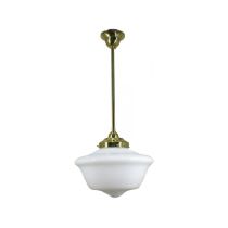 Standard Rod Set Pendant - 12" Victorian Schoolhouse / Polished Brass