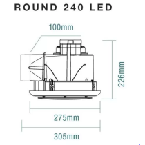 Martec Saturn 275mm Round Exhaust Fan with Light White