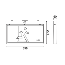 Vieway Emergency Exit Sign Viewing Distance Wall Or Ceiling Mount - 393006 