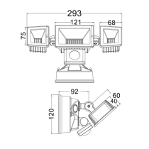 SEC11S LED Tri-CCT 30W Adjustable Security Light with Sensor SEC11S