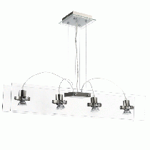 GU10 Ceiling Suspension Four Bar Spotlight Satin Chrome 50W SGU10-4P-SC Superlux