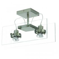 GU10 Double Bar Ceiling Spotlight Satin Chrome 50W SGU10-B2-SC Superlux