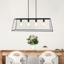 EATON.100 4-light Large 100cm Urban Retro Pendant - SL64904BK