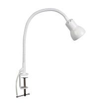 SCOPE White Adjustable Gooseneck Clamp Lamp - SL98431WH