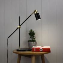 CHARLIE DESK LAMP BLACK / SATIN BRASS SL98533SB