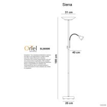 SIENA BR CHROME LED M&C FLOOR LAMP - SL98599BC