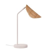 MALTA TABLE LAMP WHITE w/ RATTAN SHADE SL98841WH