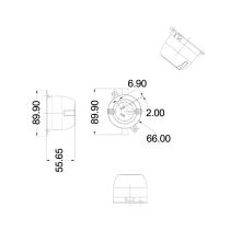 3-Pin Rear Connecting Single Surface Socket - SOCK3