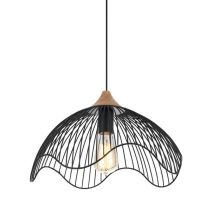 PENDENT ES 60W BLK IRON + WOOD SPIAGGIA1 Cla Lighting