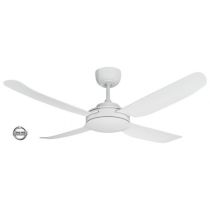 SPINIKA - 52"/1300mm Glass Fibre 4 Blade Ceiling Fan in Matte Black - Indoor/Outdoor/Coastal - SPN1304BL