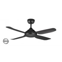 SPINIKA - 48"/1220mm Glass Fibre 4 Blade Ceiling Fan in Matte Black - Indoor/Outdoor/Coastal - SPN1204BL