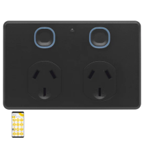 MERCATOR SMART DOUBLE POWER POINT BLACK ZIGBEE - SPP02GMBK