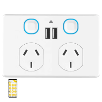 Ikuü Smart Zigbee Double Power Point With USB Dual A -SPPUSB02G