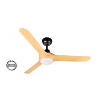 SPYDA - 50"/1250mm Fully Moulded PC Composite 3 Blade Ceiling Fan in Bamboo with  Tri Colour Step Dimmable LED Light NW,WW,CW - Indoor/Outdoor/Coastal - SPY1253BAM-L