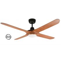 SPYDA - 50"/1250mm Fully Moulded PC Composite 4 Blade Ceiling Fan in Teak with Tri Colour Step Dimmable LED Light NW,WW,CW - Indoor/Outdoor/Coastal - SPY1254TK-L