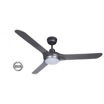 SPYDA - 56"/1400mm Fully Moulded PC Composite 3 Blade Ceiling Fan in Titanium with Tri Colour Step Dimmable LED Light NW,WW,CW - Indoor/Outdoor/Coastal - SPY1423TI-L