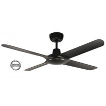 SPYDA - 56"/1400mm Fully Moulded PC Composite 4 Blade Ceiling Fan in Matte Black - Indoor/Outdoor/Coastal (not light adaptable)  - SPY1424BL