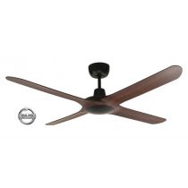 SPYDA - 56"/1400mm Fully Moulded PC Composite 4 Blade Ceiling Fan in Walnut - Indoor/Outdoor/Coastal (not light adaptable)  - SPY1424WN