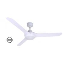 SPYDA - 62"/1570mm Fully Moulded PC Composite 3 Blade Ceiling Fan in Satin White with Tri Colour Step Dimmable LED Light NW,WW,CW- Indoor/Outdoor/Coastal - SPY1573WH-L