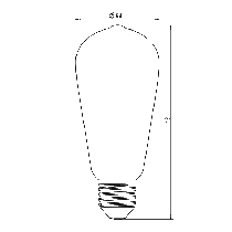 Crompton 4W 470lm Amber ST64 LED ES Globe - 27693