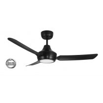 STANZA - 48"/1220mm Glass Fibre Composite 3 Blade Ceiling Fan with 20W LED Light - Black - Indoor/Covered Outdoor  - STA1203BLLED