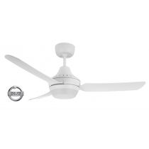 STANZA - 48"/1220mm Glass Fibre Composite 3 Blade Ceiling Fan with 2x B22 Lamp Holder - White - Indoor/Covered Outdoor  - STA1203WH-L