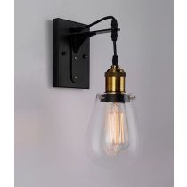 WALL INTERNAL S/M  ES 40W Black / Antique Brass STRUG1 CLA Lighting