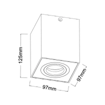 GU10 Square Gimbal Surface Mounted Ceiling Downlights SURFACE24