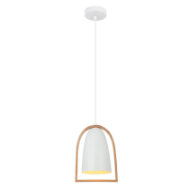 SWING SERIES INFRONT PENDENT ES 60W White Iron + Wood SWING5 Cla lighting