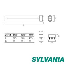 SYLVANIA Lynx CFL 36W 840 2G11 4Pin 252019