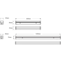 Diffused LED Batten 40w Tricolour 1200mm - TLDB34640