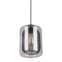 PENDANT ES 40W BLK Mesh Internal / CLR Glass  Oblong TONO1 Cla Lighting