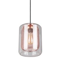 PENDANT ES 40W Copper Mesh Internal / CLR Glass Oblong TONO2 Cla lighting