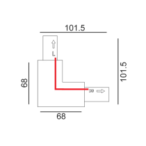 Track Connector L-Piece Right Black TRK3BLCON3R