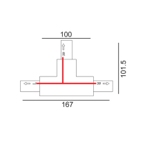 Track Connector T-Piece Right White TRK3WHCON4R2