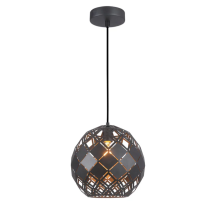 TUILE Small Embossed Tiled Iron Wine Glass Shape Matt Black Pendant Lights TUILE1