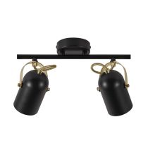 Lotus 2 light Spot bar Metal, Plastic Black/Brass - 50110103